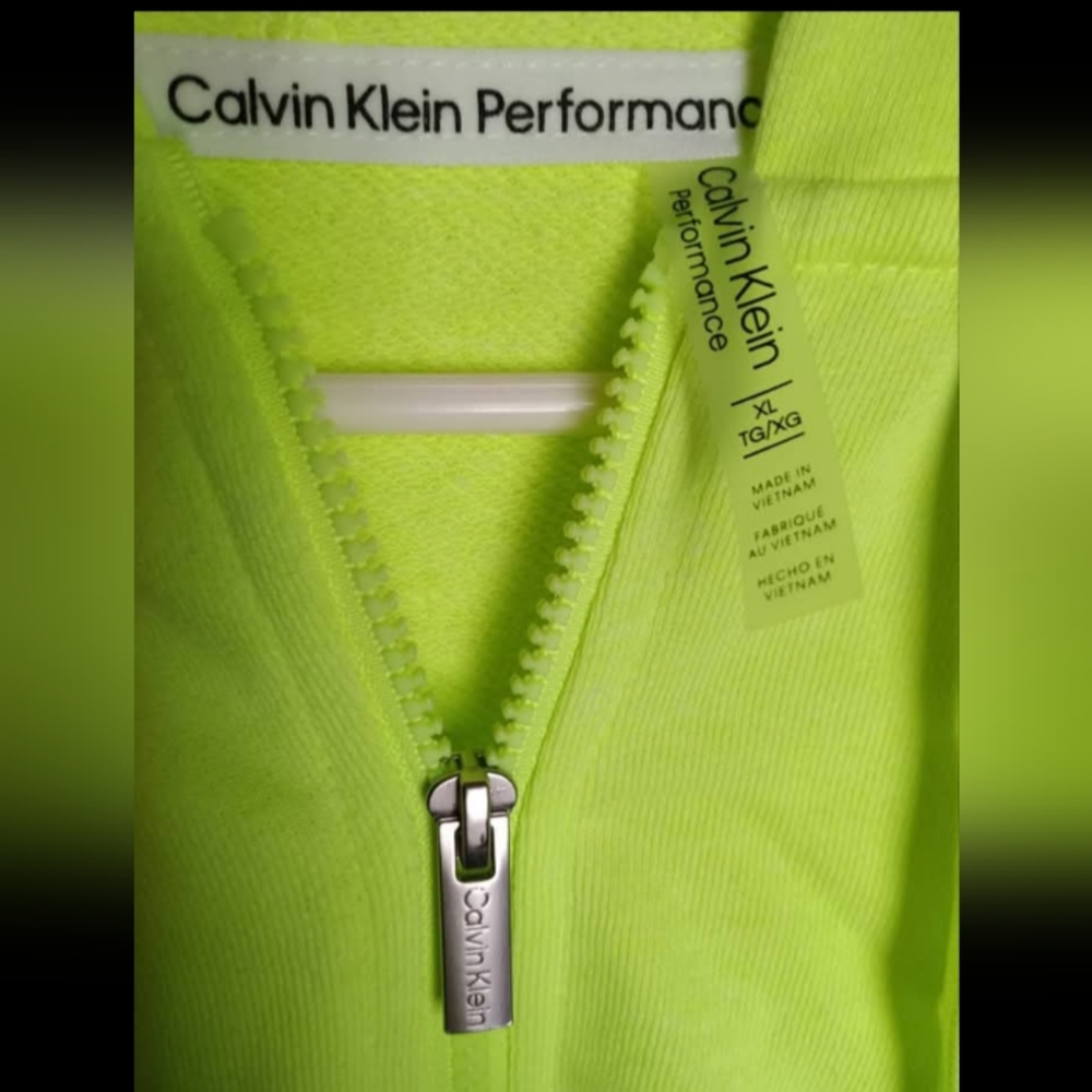 Calvin Klein Performance Women's Lime Volt Full Zip Hoodie & Matching Leggings - Picture 13 of 16